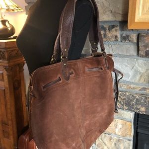 LUCKY BRAND Vintage Brown Suede Bag/Tote, beautiful color & shape!
